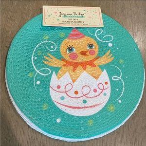 Johanna Parker Set of 4- Baby Chick 15” Round Placemats